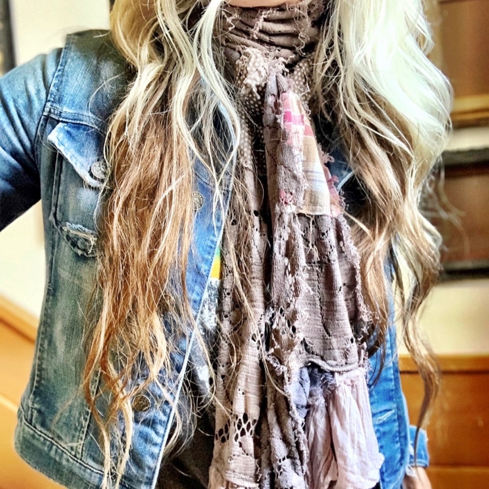 SOLD ♥️ She’s a BEAUTIFUL mess-Tattered Scarf
